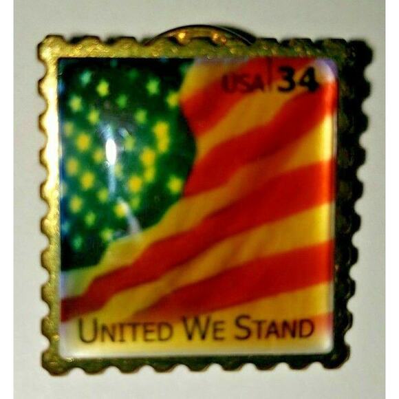 USPS United We Stand flag USA.34 Pin 2002 - Picture 2 of 3